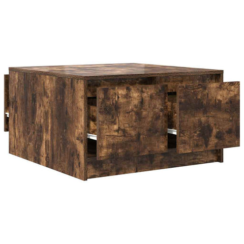 vidaXL Coffee Table with Drawers Smoked Oak 70.5x70x40 cm