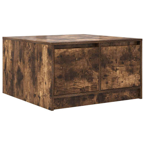 vidaXL Coffee Table with Drawers Smoked Oak 70.5x70x40 cm