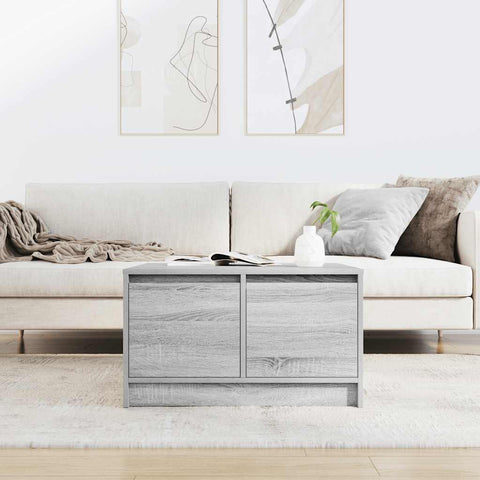 vidaXL Coffee Table with Drawers Grey Sonoma 70.5x70x40 cm
