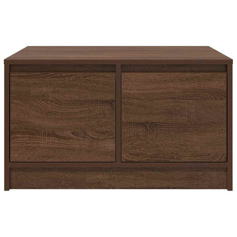 vidaXL Coffee Table with Drawers Brown Oak 70.5x70x40 cm