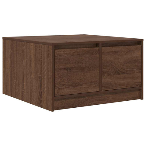 vidaXL Coffee Table with Drawers Brown Oak 70.5x70x40 cm