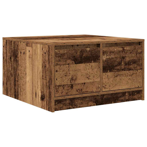 vidaXL Coffee Table with Drawers Old Wood 70.5x70x40 cm
