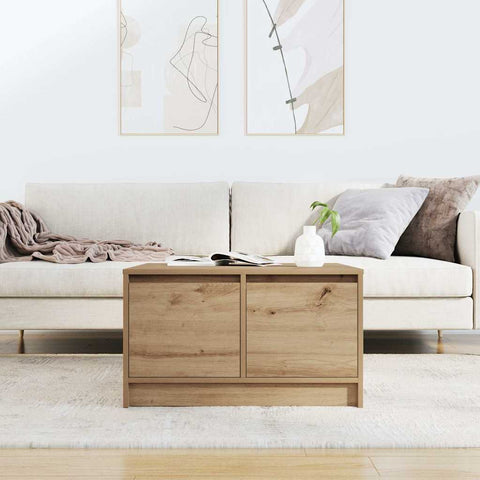 vidaXL Coffee Table with Drawers Artisan Oak 70.5x70x40 cm