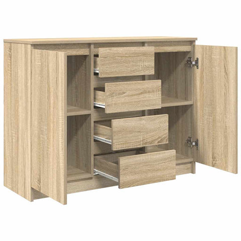 vidaXL Sideboard with Drawers Sonoma Oak 100.5x35x76 cm Engineered Wood