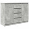 vidaXL Sideboard with Drawers Concrete Grey 100.5x35x76 cm Engineered Wood
