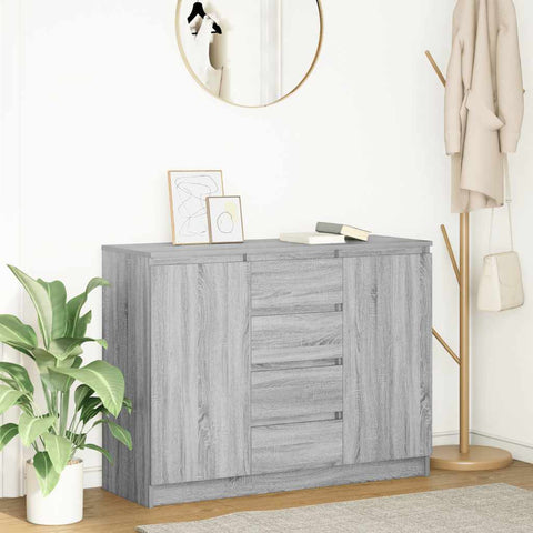 vidaXL Sideboard with Drawers Grey Sonoma 100.5x35x76 cm Engineered Wood