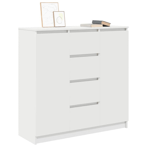 vidaXL Sideboard with Drawers White 100.5x35x98.5 cm Engineered Wood