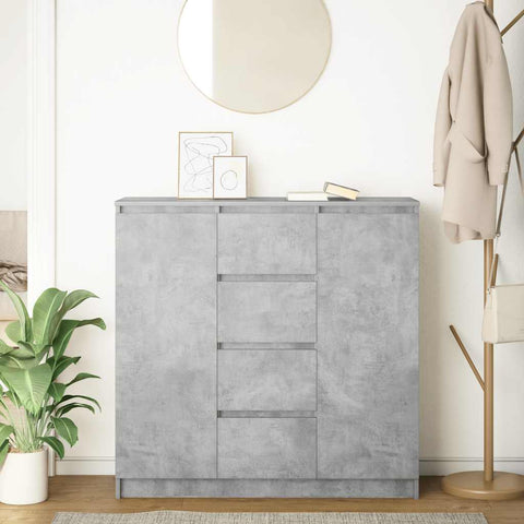 vidaXL Sideboard with Drawers Concrete Grey 100.5x35x98.5 cm Engineered Wood