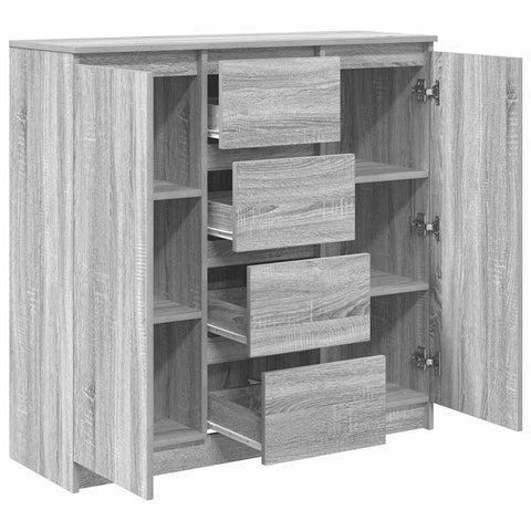 vidaXL Sideboard with Drawers Grey Sonoma 100.5x35x98.5 cm Engineered Wood
