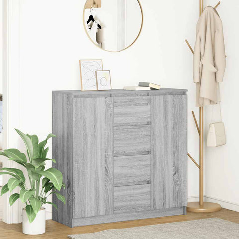 vidaXL Sideboard with Drawers Grey Sonoma 100.5x35x98.5 cm Engineered Wood