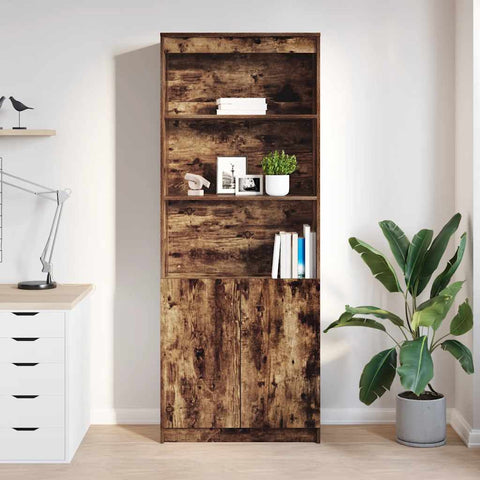 vidaXL Highboard Smoked Oak 70x35x180 cm Engineered Wood