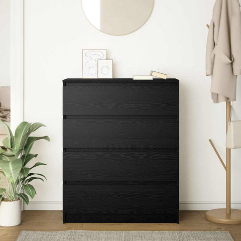 vidaXL Sideboard Black Oak 80x35x99 cm Engineered Wood