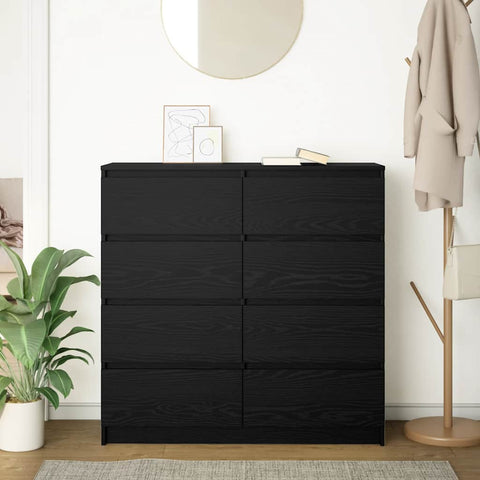 vidaXL Sideboard Black Oak 100x35x99 cm Engineered Wood