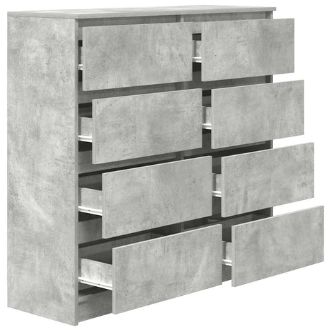vidaXL Sideboard Concrete Grey 100x35x99 cm Engineered Wood