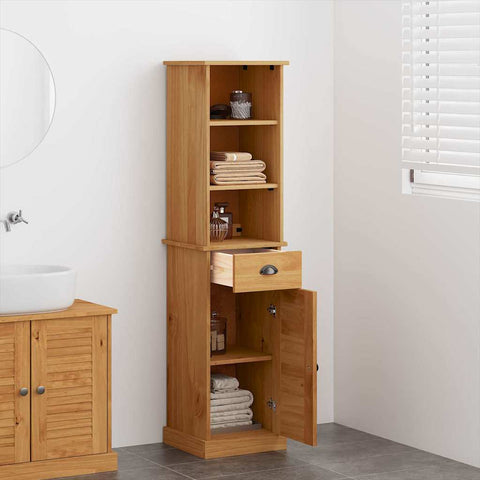 vidaXL Bathroom Furniture Set with Drawer with Shelf with Door 2 pcs Brown and Honey brown