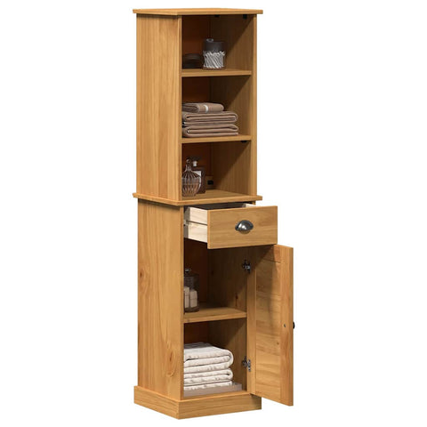 vidaXL Bathroom Furniture Set with Drawer with Shelf with Door 2 pcs Brown and Honey brown