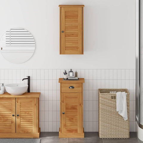 vidaXL Bathroom Furniture Set with Drawer with Shelf with Storage with Door 2 pcs Brown and Honey brown