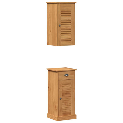 vidaXL Bathroom Furniture Set with Drawer with Shelf with Storage with Door 2 pcs Brown and Honey brown