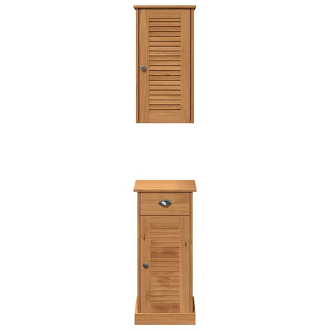 vidaXL Bathroom Furniture Set with Drawer with Shelf with Storage with Door 2 pcs Brown and Honey brown