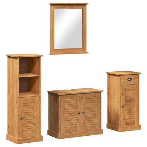 vidaXL Bathroom Furniture Set 4 pcs Honey brown 37 x 34 x 110 cm