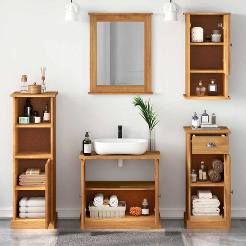 vidaXL Bathroom Furniture Set 5 pcs Honey brown 37 x 34 x 110 cm