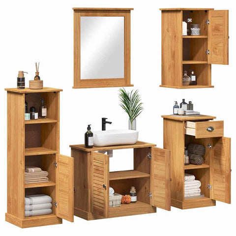 vidaXL Bathroom Furniture Set 5 pcs Honey brown 37 x 34 x 110 cm
