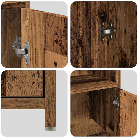 vidaXL 4 Piece Bathroom Furniture Set Old Wood Engineered Wood