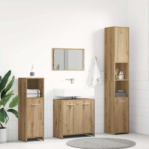 vidaXL 4 Piece Bathroom Furniture Set Artisan Oak Engineered Wood