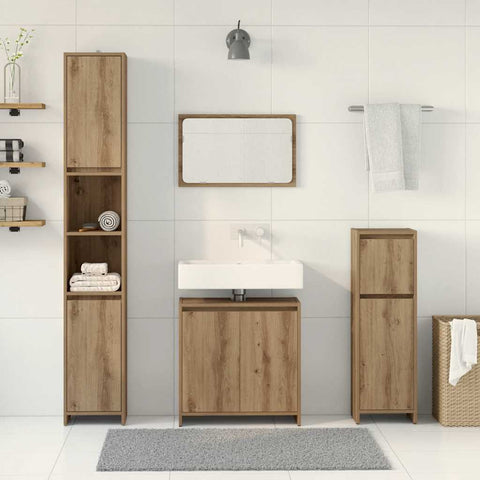 vidaXL 4 Piece Bathroom Furniture Set Artisan Oak Engineered Wood