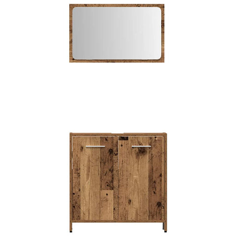 vidaXL 3 Piece Bathroom Furniture Set Old Wood Engineered Wood