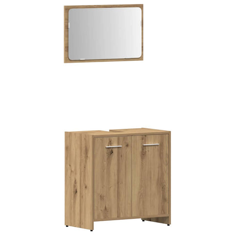 vidaXL 3 Piece Bathroom Furniture Set Artisan Oak Engineered Wood