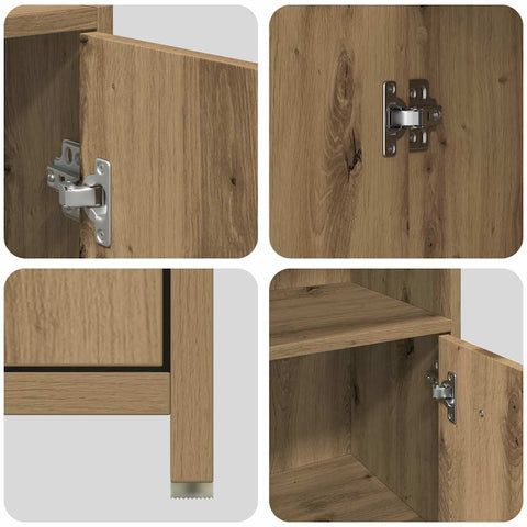 vidaXL 3 Piece Bathroom Furniture Set Artisan Oak Engineered Wood