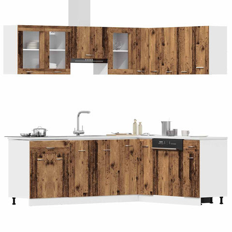 vidaXL 11 Piece Kitchen Cabinet Set Lyon Old Wood Engineered Wood