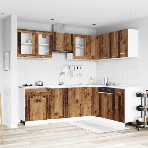 vidaXL 11 Piece Kitchen Cabinet Set Lyon Old Wood Engineered Wood