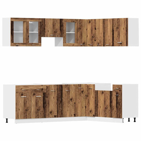 vidaXL 11 Piece Kitchen Cabinet Set Lyon Old Wood Engineered Wood