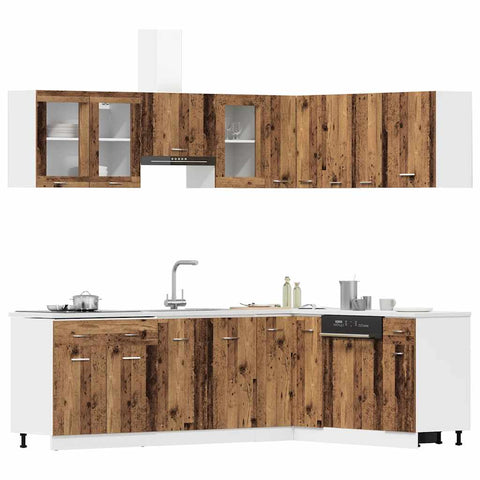 vidaXL 11 Piece Kitchen Cabinet Set Lyon Old Wood Engineered Wood