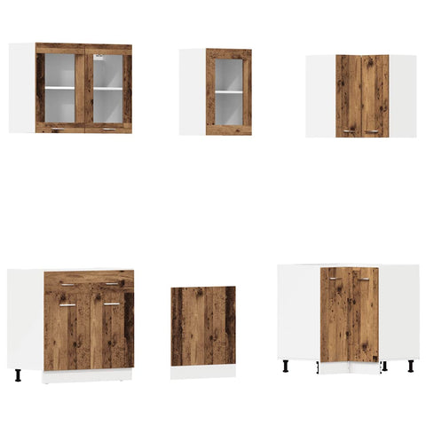vidaXL 11 Piece Kitchen Cabinet Set Lyon Old Wood Engineered Wood