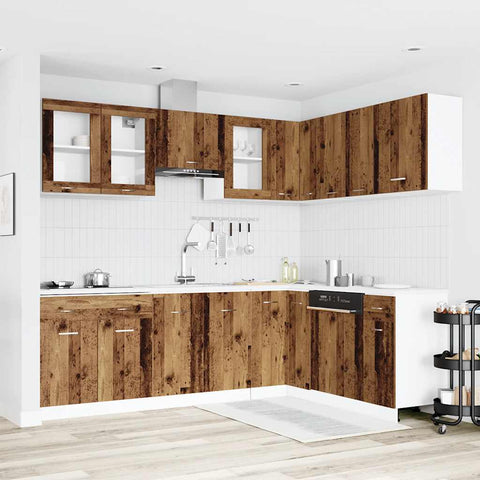 vidaXL 11 Piece Kitchen Cabinet Set Lyon Old Wood Engineered Wood