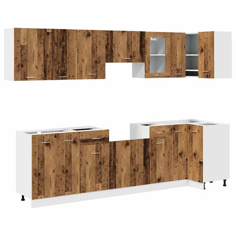 vidaXL 11 Piece Kitchen Cabinet Set Lyon Old Wood Engineered Wood