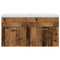 vidaXL Bathroom Sink Cabinet with Built-in Basin Old Wood