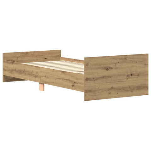 vidaXL Bed Frame without Mattress Artisan Oak 90x190 cm Single Engineered Wood