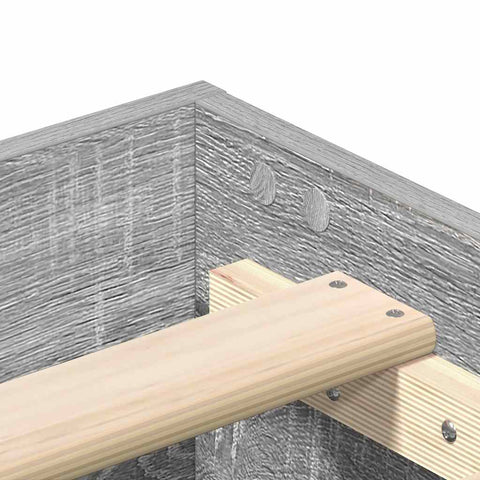 vidaXL Bed Frame No Mattress Grey Sonoma 120x200 cm Engineered Wood