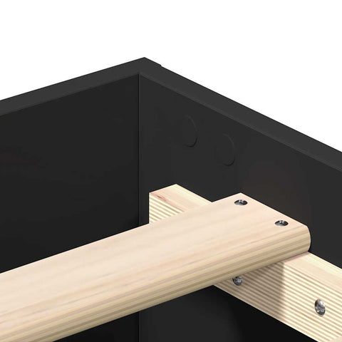 vidaXL Bed Frame No Mattress Black 100x200 cm Engineered Wood