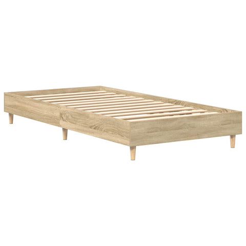 vidaXL Bed Frame No Mattress Sonoma Oak 100x200 cm Engineered Wood