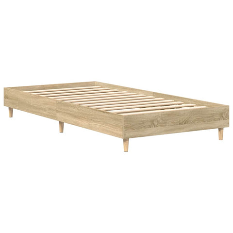 vidaXL Bed Frame No Mattress Sonoma Oak 100x200 cm Engineered Wood