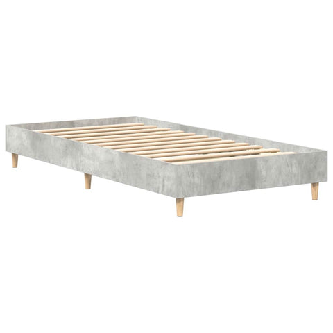 vidaXL Bed Frame No Mattress Concrete Grey 100x200 cm Engineered Wood