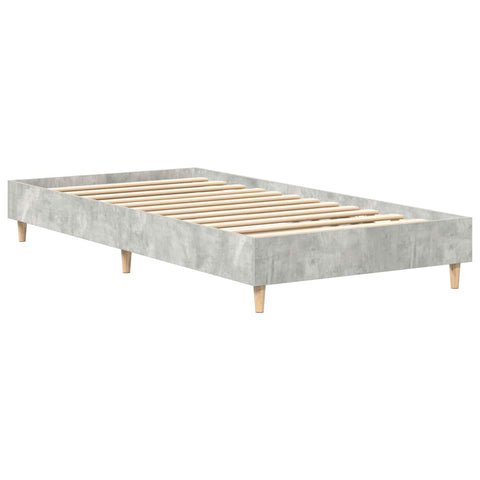 vidaXL Bed Frame No Mattress Concrete Grey 100x200 cm Engineered Wood