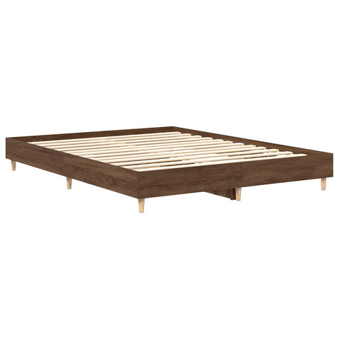 vidaXL Bed Frame No Mattress Brown Oak 90x200 cm Engineered Wood