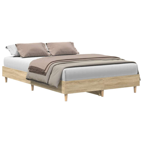 vidaXL Bed Frame No Mattress Sonoma Oak 120x190 cm Small Double Engineered Wood