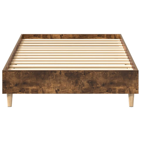 vidaXL Bed Frame No Mattress Smoked Oak 75x190 cm Small Single Engineered Wood